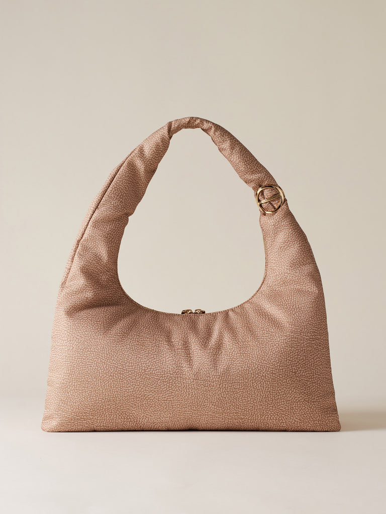 Recycled OP Fabric Shoulder Bag - TWINNIE LARGE HOBO BAG - Borbonese