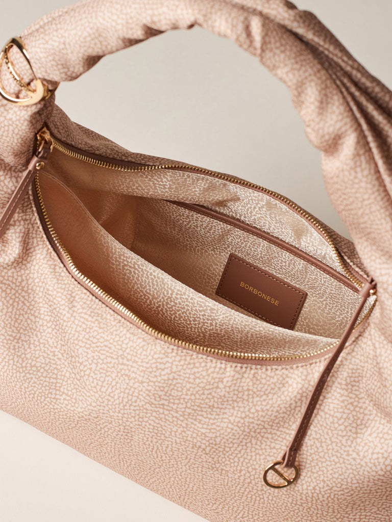 Recycled OP Fabric Shoulder Bag - TWINNIE LARGE HOBO BAG - Borbonese