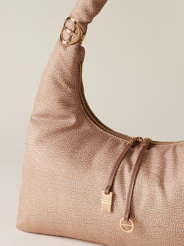 Recycled OP Fabric Shoulder Bag - TWINNIE LARGE HOBO BAG - Borbonese