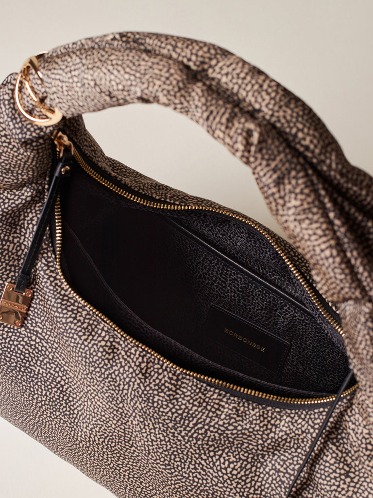 Recycled OP Fabric Shoulder Bag - TWINNIE LARGE HOBO BAG - Borbonese