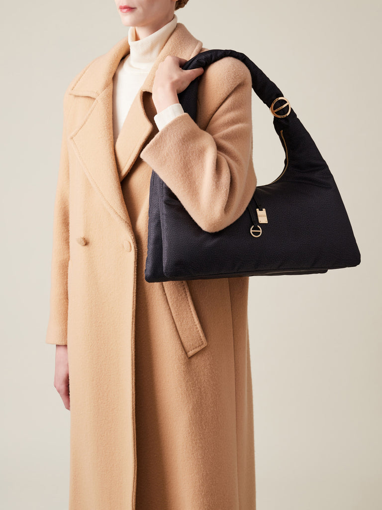 Borsa a spalla di tessuto riciclato OP - TWINNIE BORSA HOBO LARGE - Borbonese