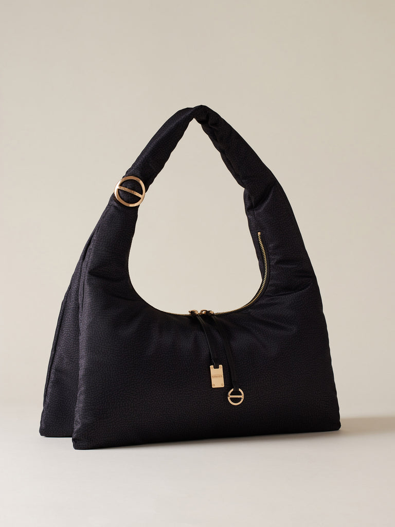 Borsa a spalla di tessuto riciclato OP - TWINNIE BORSA HOBO LARGE - Borbonese