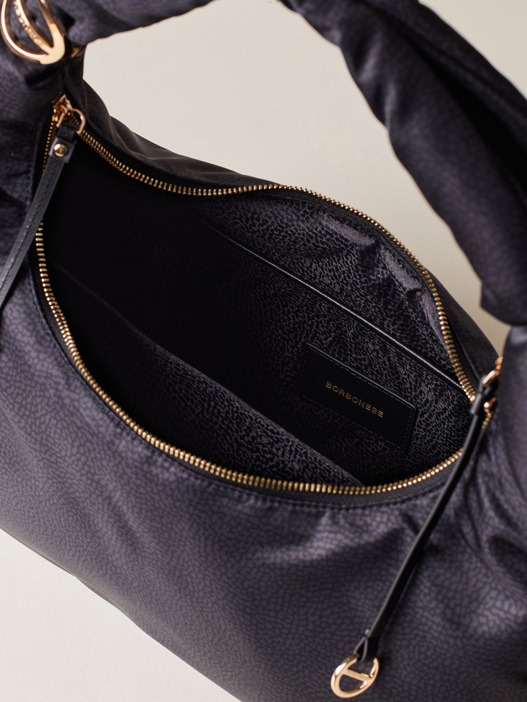 Borsa a spalla di tessuto riciclato OP - TWINNIE BORSA HOBO LARGE - Borbonese