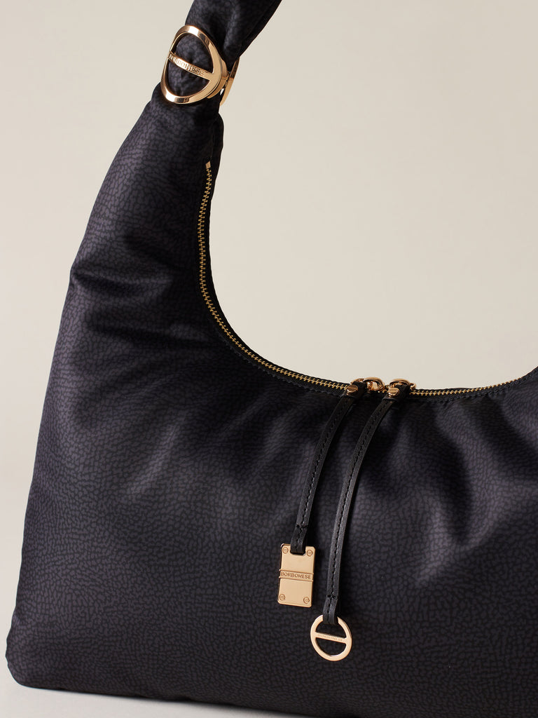 Borsa a spalla di tessuto riciclato OP - TWINNIE BORSA HOBO LARGE - Borbonese