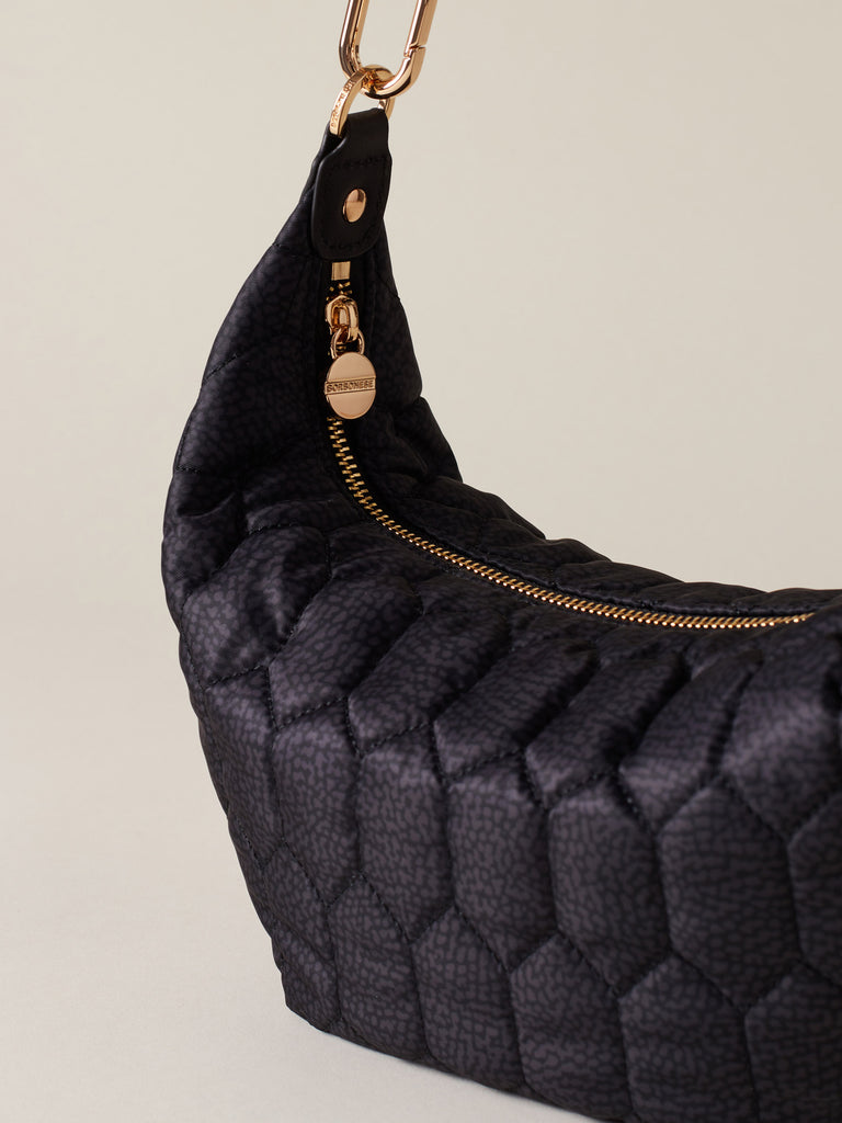 Borsa a spalla di tessuto riciclato OP - HONEY HOBO SMALL - Borbonese