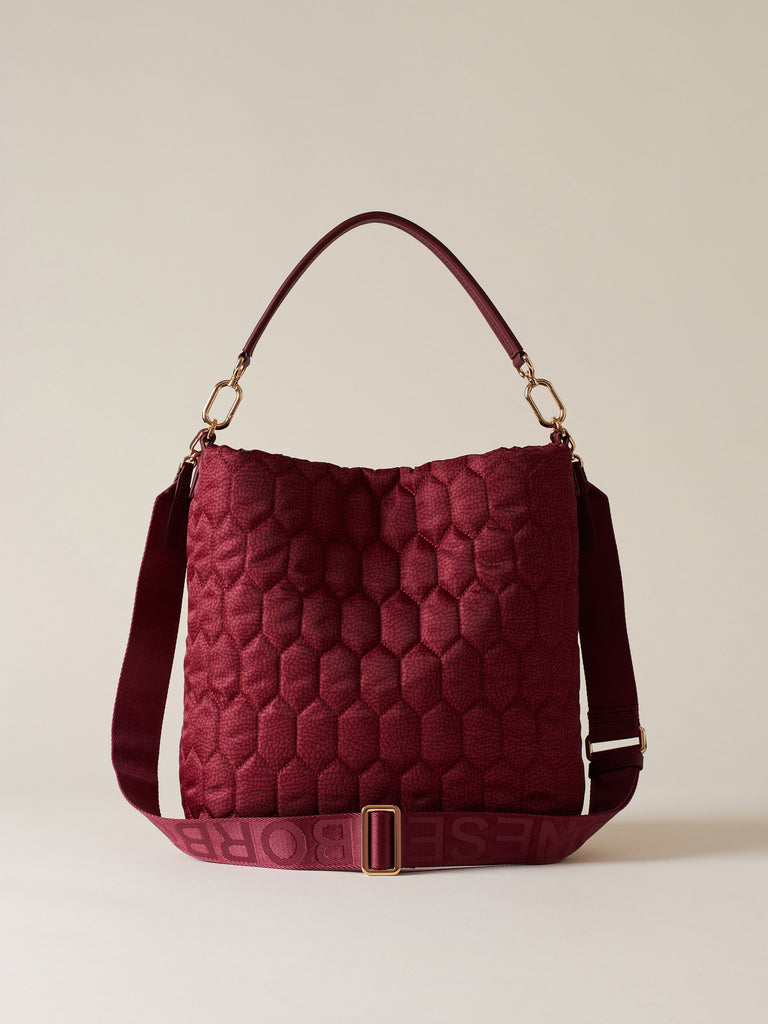 Recycled OP Fabric Shoulder Bag - HONEY MEDIUM BUCKET BAG - Borbonese