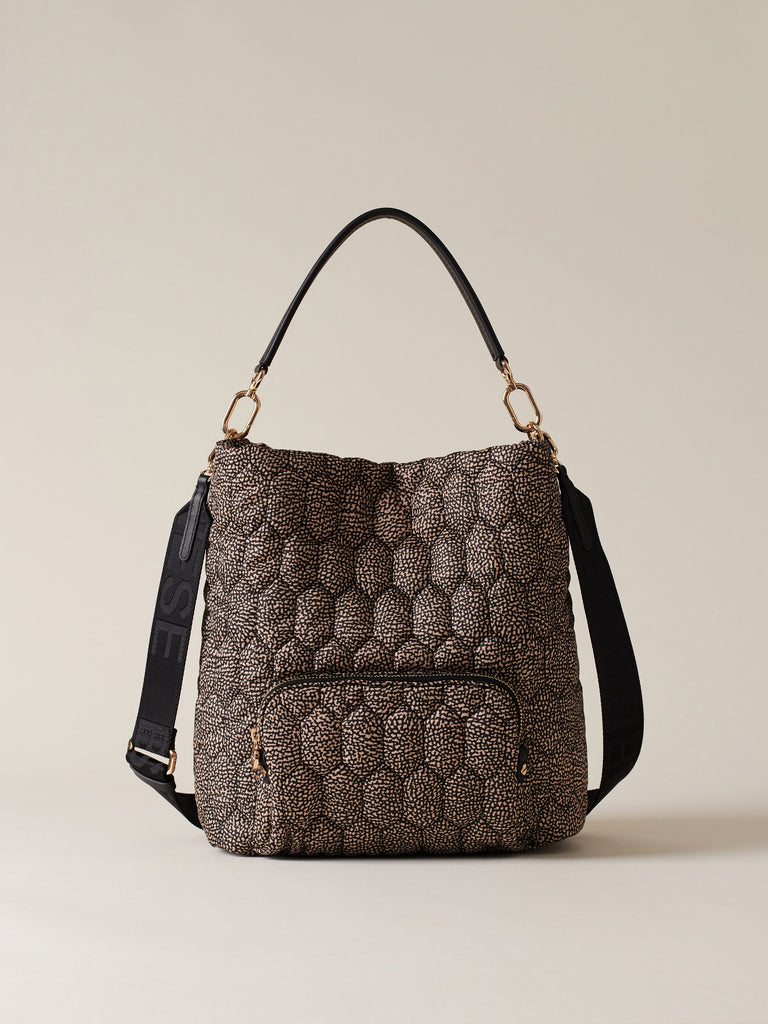 Borsa a spalla di tessuto riciclato OP - HONEY SECCHIELLO MEDIUM - Borbonese