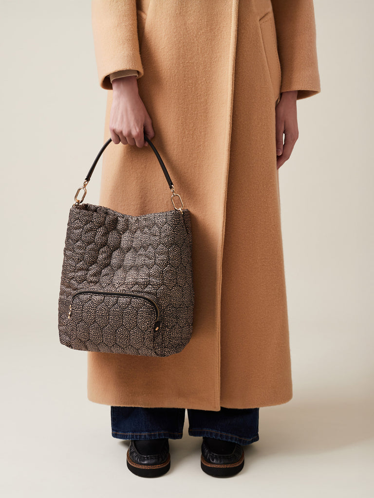 Borsa a spalla di tessuto riciclato OP - HONEY SECCHIELLO MEDIUM - Borbonese