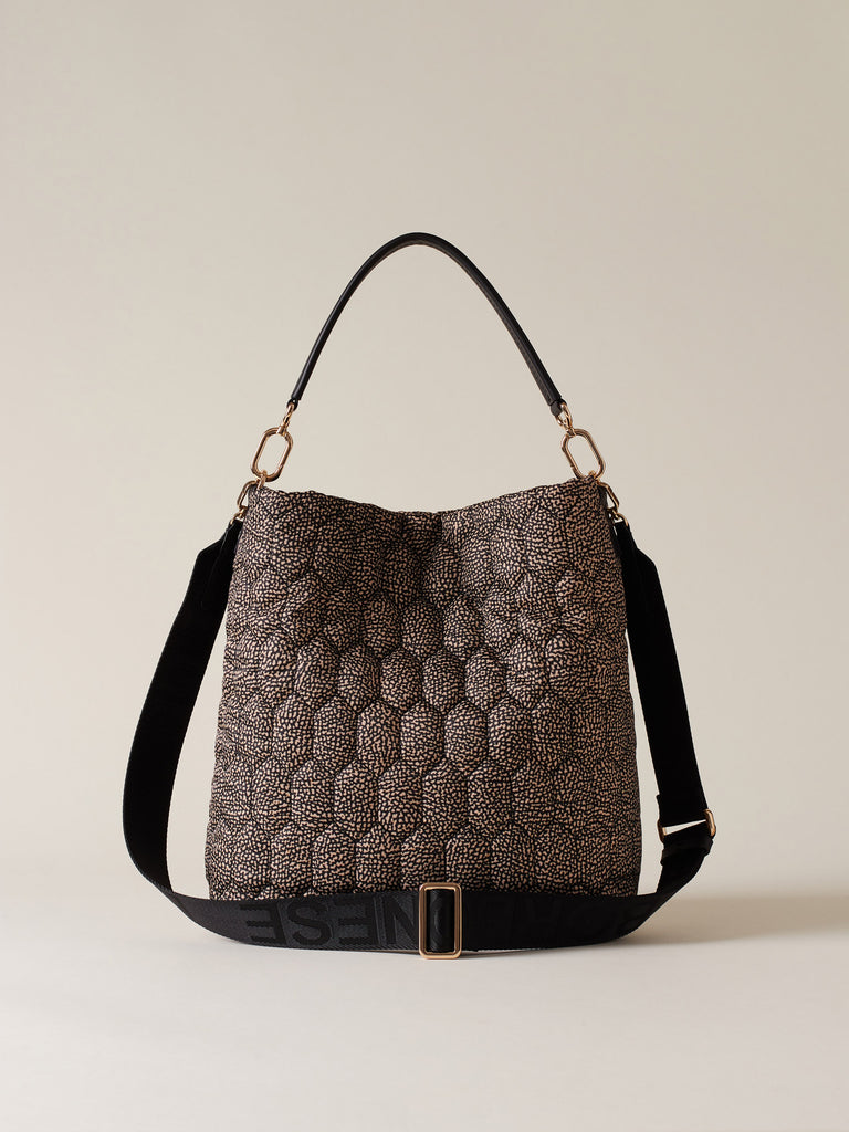 Borsa a spalla di tessuto riciclato OP - HONEY SECCHIELLO MEDIUM - Borbonese