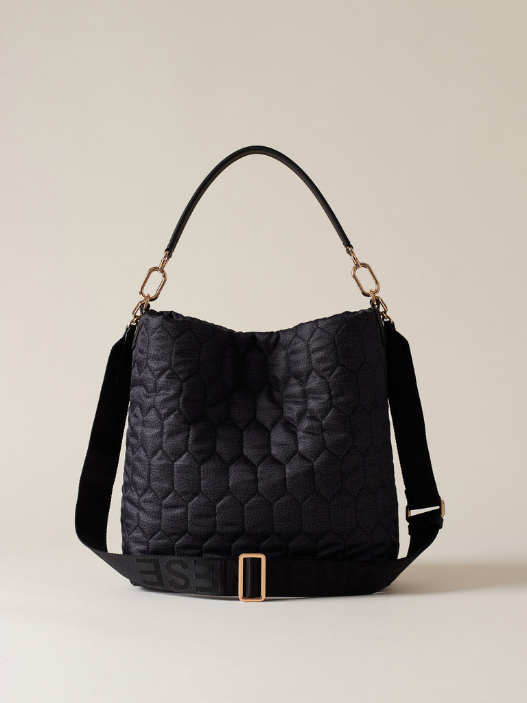 Recycled OP Fabric Shoulder Bag - HONEY MEDIUM BUCKET BAG - Borbonese