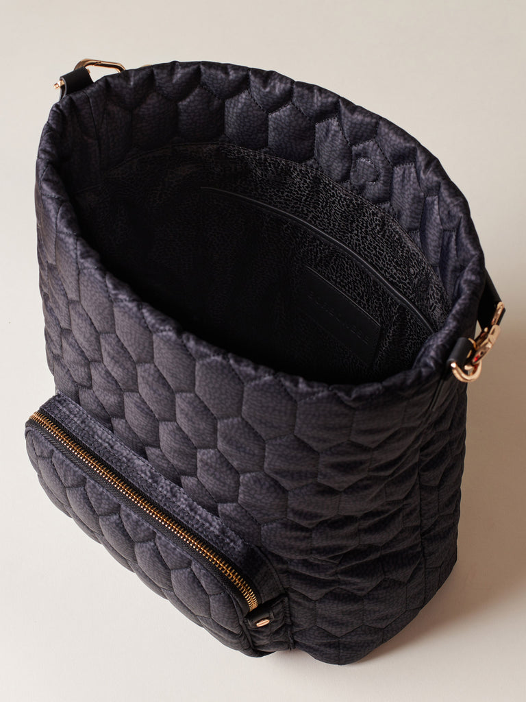 Recycled OP Fabric Shoulder Bag - HONEY MEDIUM BUCKET BAG - Borbonese