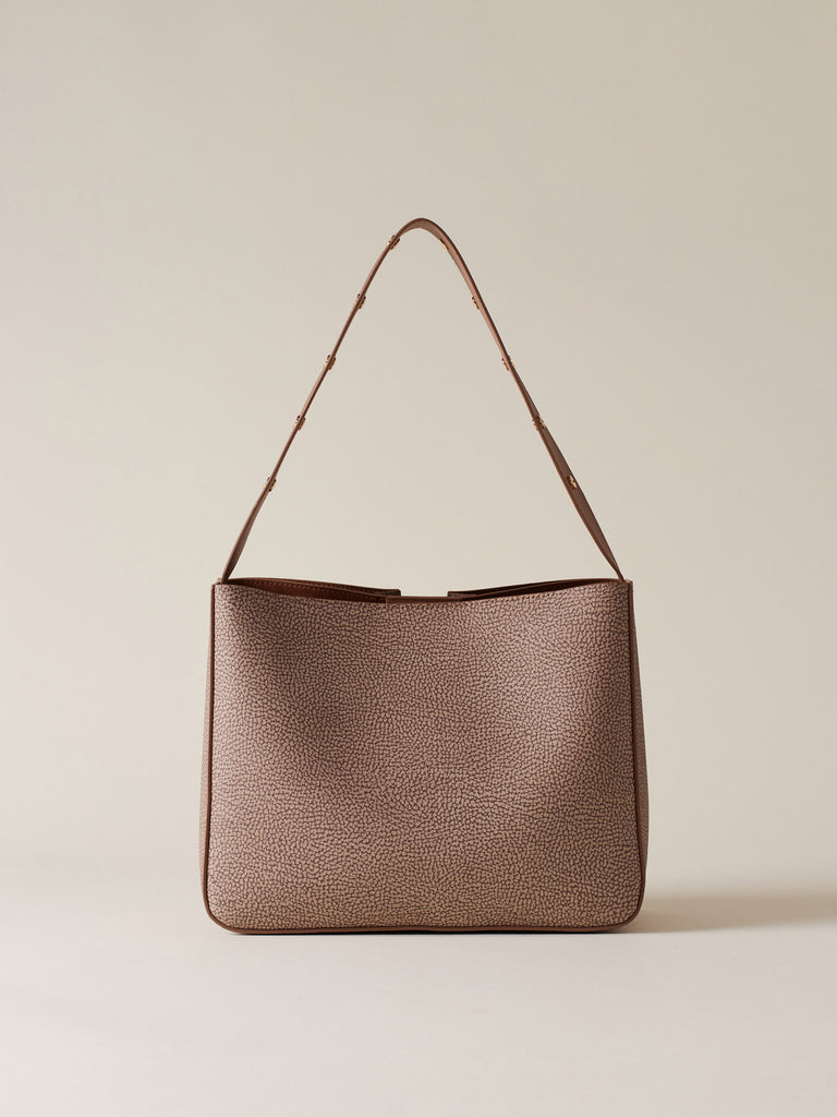 Borsa a spalla di Tela rivestita OP - TULIP BORSA SECCHIELLO SMALL - Borbonese