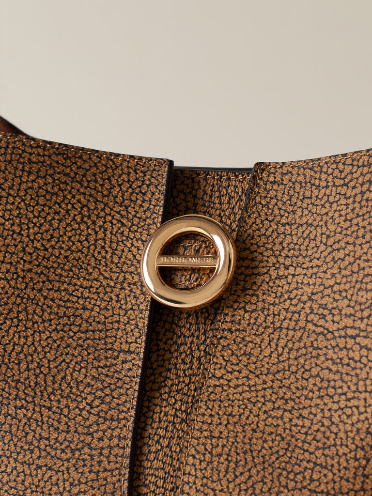 Borsa a spalla di Tela rivestita OP - TULIP BORSA SECCHIELLO SMALL - Borbonese