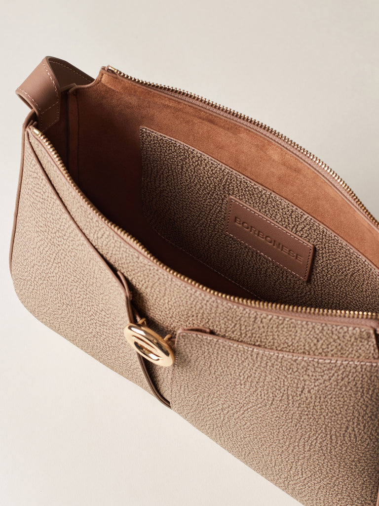 Borsa a spalla di Tela rivestita OP - TULIP BORSA HOBO MEDIUM - Borbonese