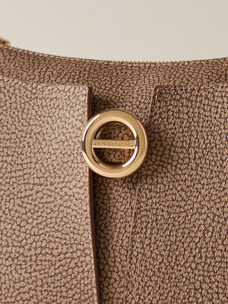 Borsa a spalla di Tela rivestita OP - TULIP BORSA HOBO MEDIUM - Borbonese