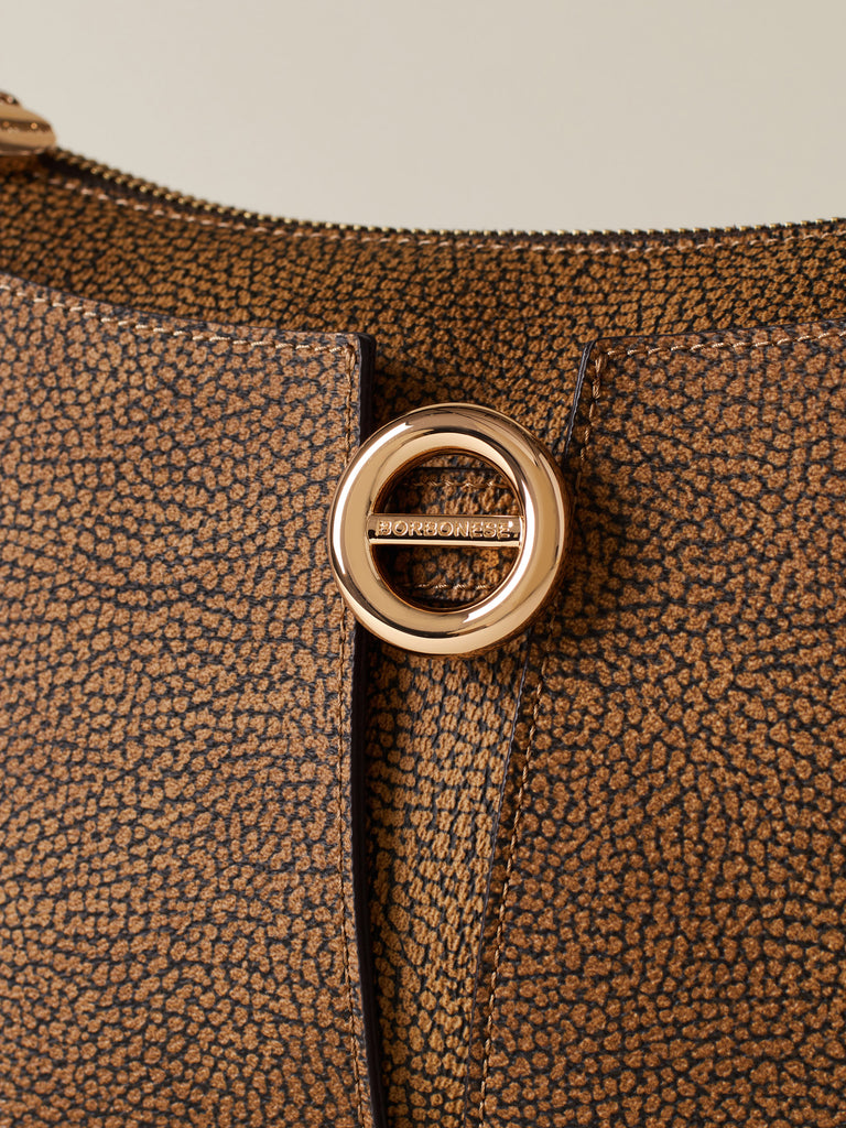 Borsa a spalla di Tela rivestita OP - TULIP BORSA HOBO MEDIUM - Borbonese