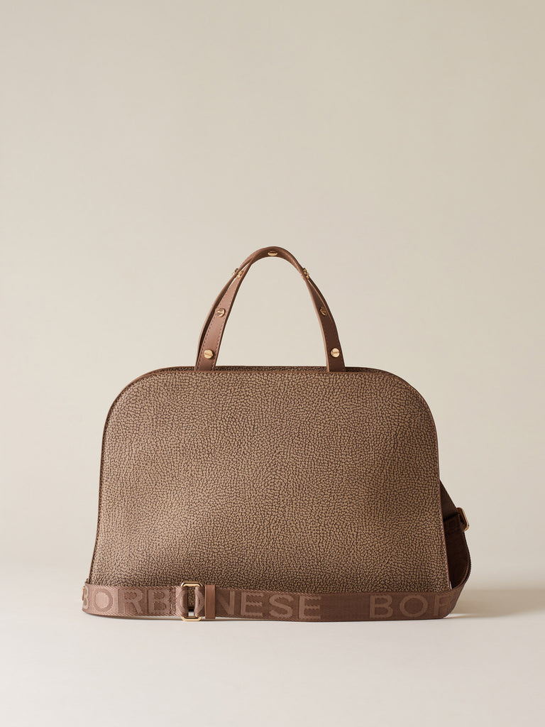 Borsa a mano di Tela rivestita OP - TULIP BORSA BAULETTO MEDIUM - Borbonese