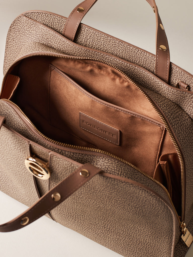 Borsa a mano di Tela rivestita OP - TULIP BORSA BAULETTO MEDIUM - Borbonese