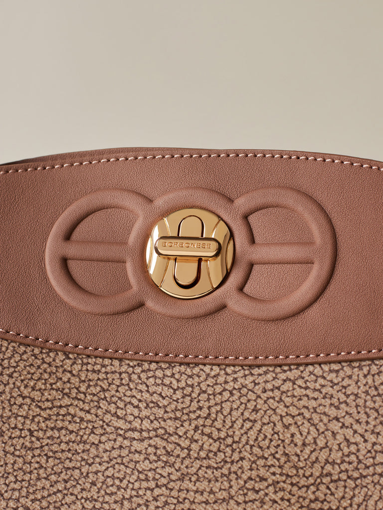 OP Coated Canvas and Leather Shoulder Bag - MOONLIGHT LARGE SHOPPER - Borbonese