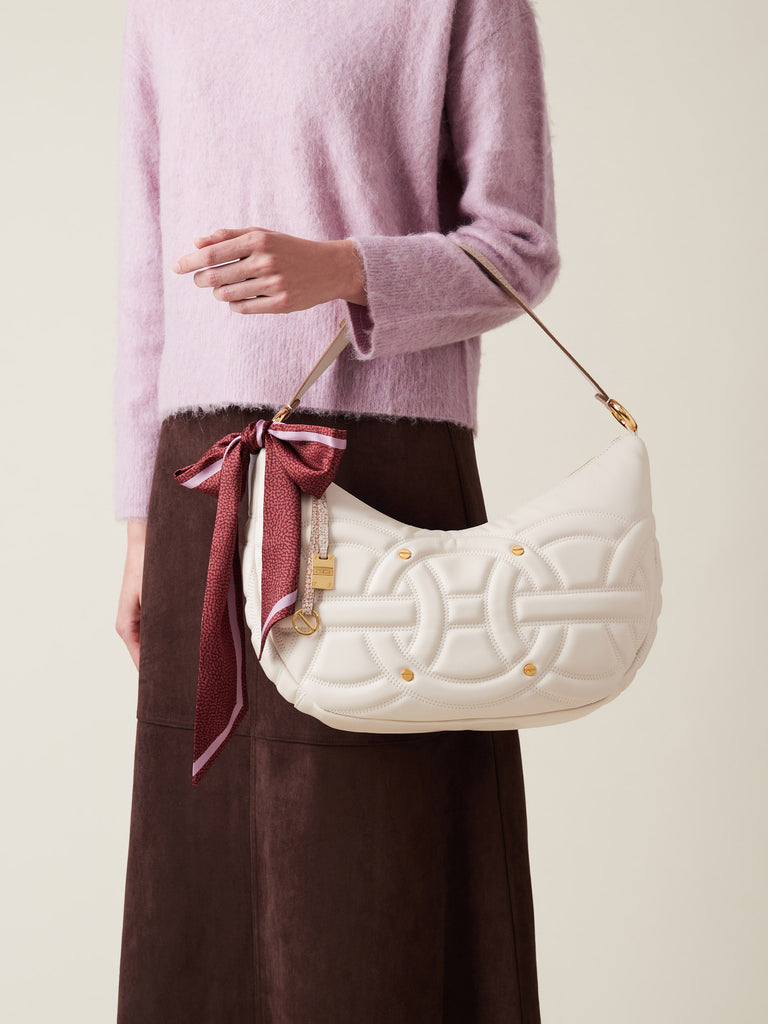 Borsa a spalla di Pelle - RONDO' BORSA HOBO MEDIUM - Borbonese