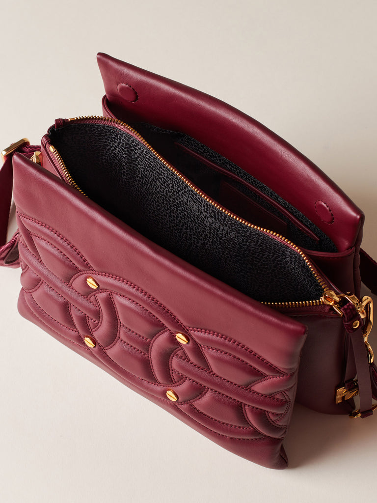 Borsa a tracolla di pelle - RONDO' BORSA CROSS OVER TRIFOLDER MEDIUM - Borbonese