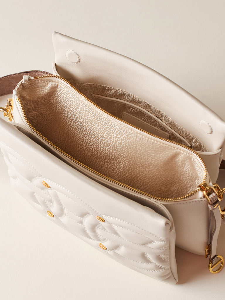 Borsa a tracolla di pelle - RONDO' BORSA CROSS OVER TRIFOLDER MEDIUM - Borbonese