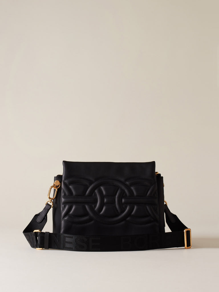 Borsa a tracolla di pelle - RONDO' BORSA CROSS OVER TRIFOLDER MEDIUM - Borbonese