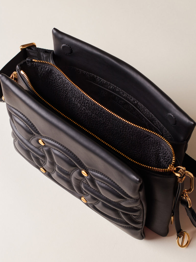 Borsa a tracolla di pelle - RONDO' BORSA CROSS OVER TRIFOLDER MEDIUM - Borbonese