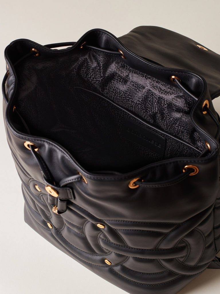 Leather Backpack - RONDO’ MEDIUM BACKPACK - Borbonese