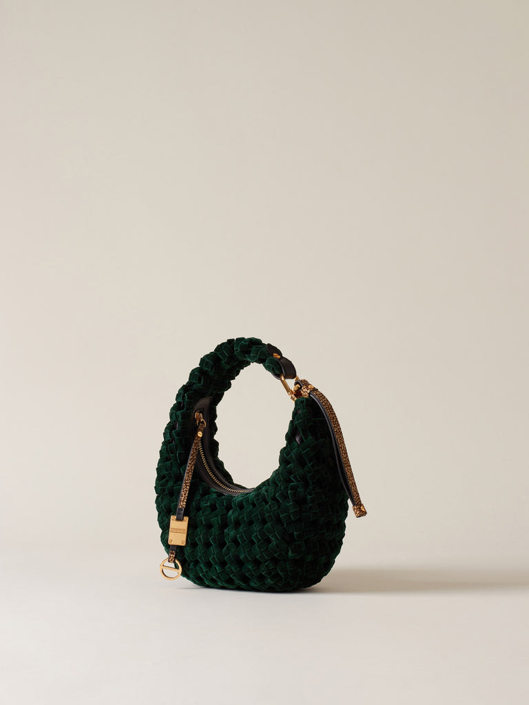 Velvet Handbag - LA NIDO PETITE HOBO BAG - Borbonese