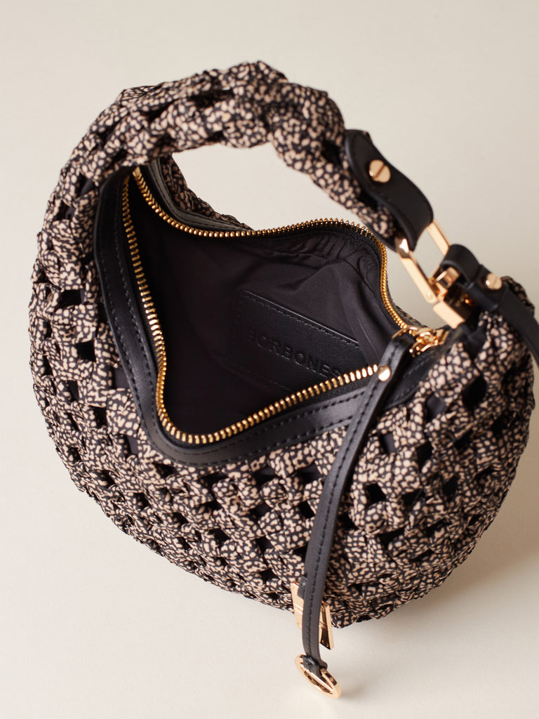 Borsa a mano di tessuto riciclato OP - LA NIDO BORSA HOBO PETITE  - Borbonese