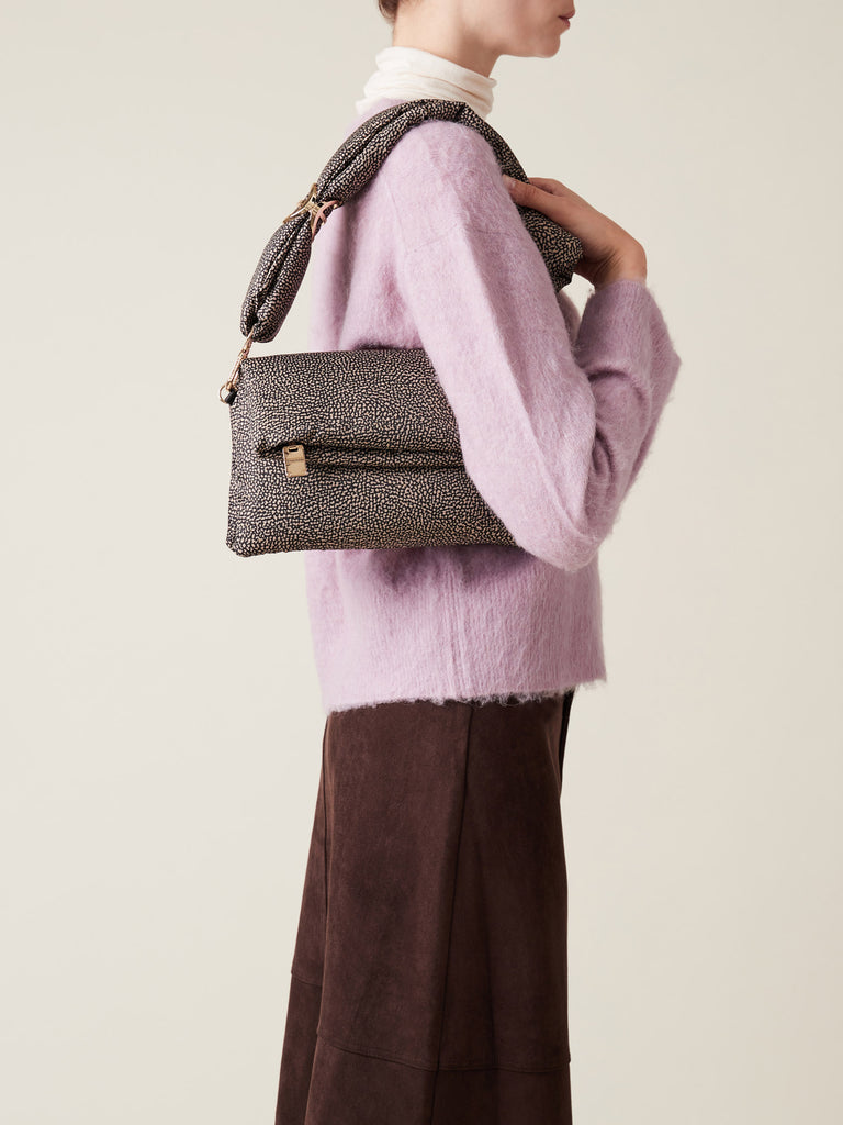 Tracolla di tessuto riciclato OP - TWINNIE BORSA CROSS OVER TRIFOLDER - Borbonese