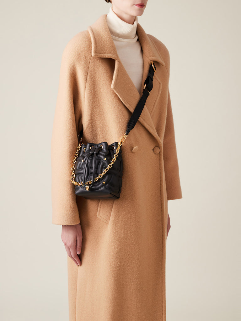 Leather Handbag - RONDO’ MINI BUCKET BAG - Borbonese