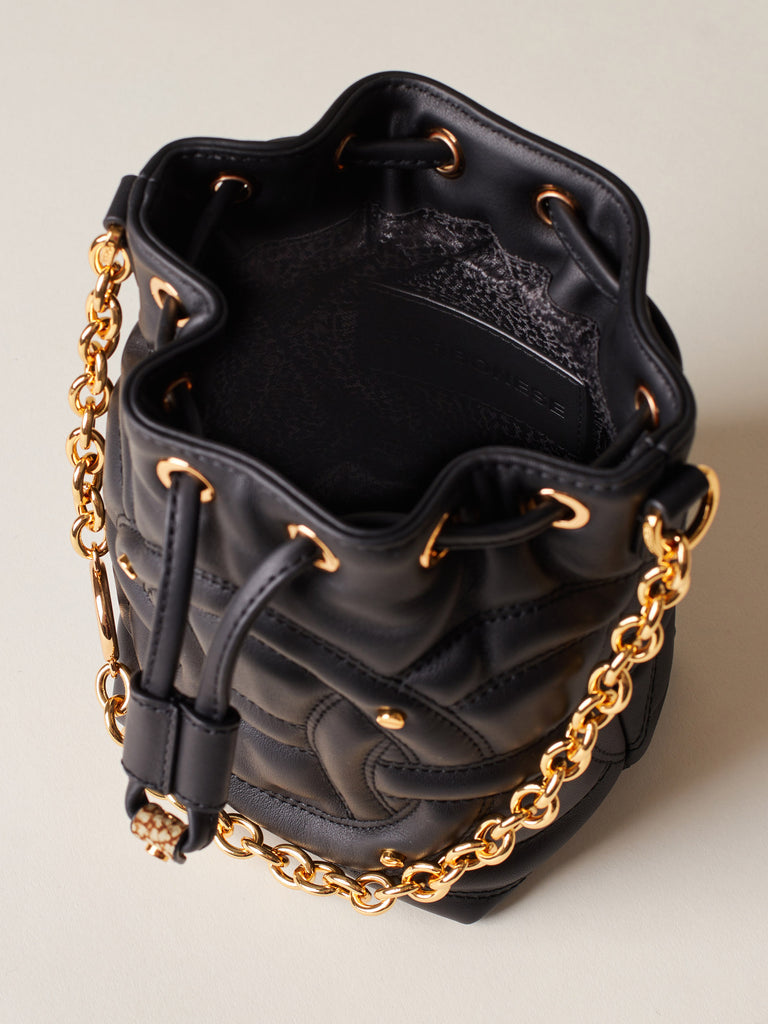 Leather Handbag - RONDO’ MINI BUCKET BAG - Borbonese