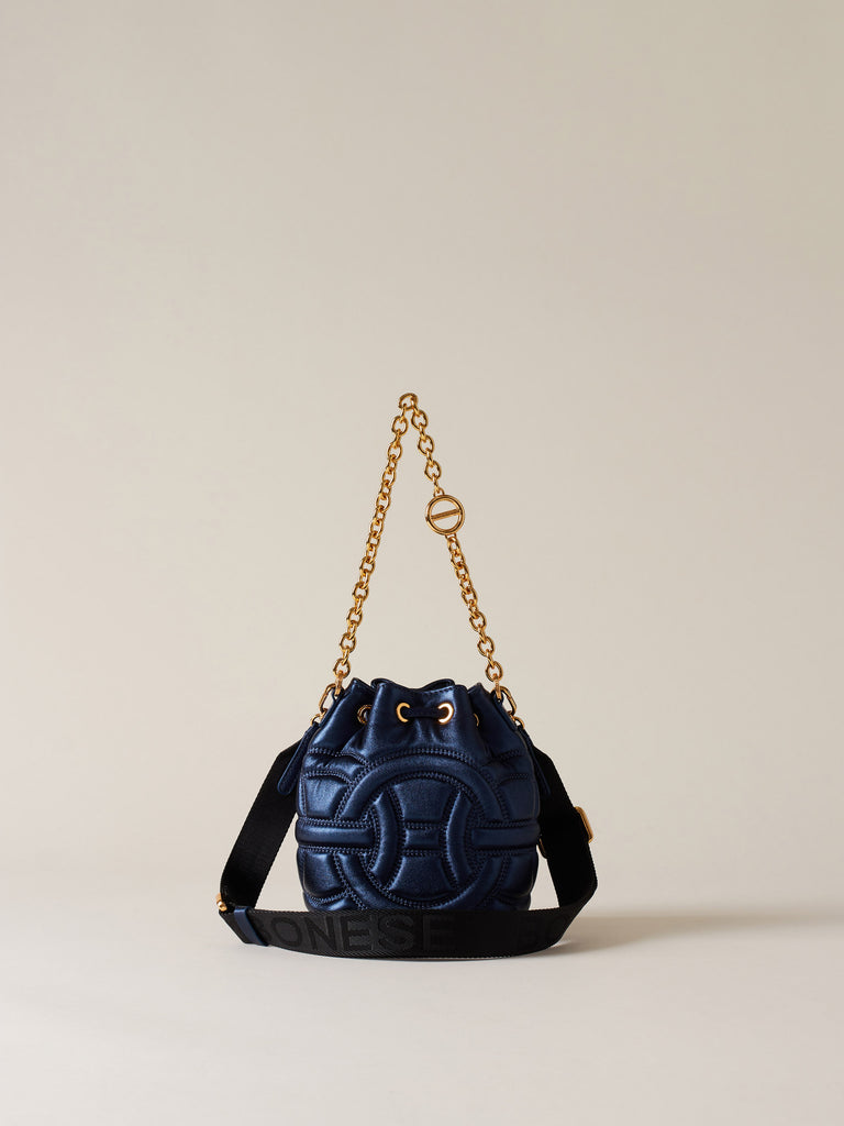 Borsa a mano di Pelle laminata - RONDO' BORSA SECCHIELLO MINI - Borbonese