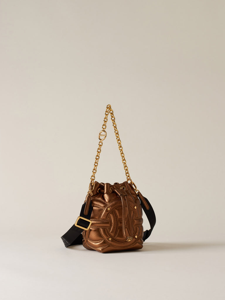 Borsa a mano di Pelle laminata - RONDO' BORSA SECCHIELLO MINI - Borbonese