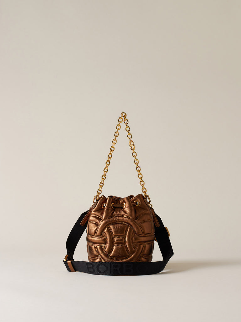 Borsa a mano di Pelle laminata - RONDO' BORSA SECCHIELLO MINI - Borbonese