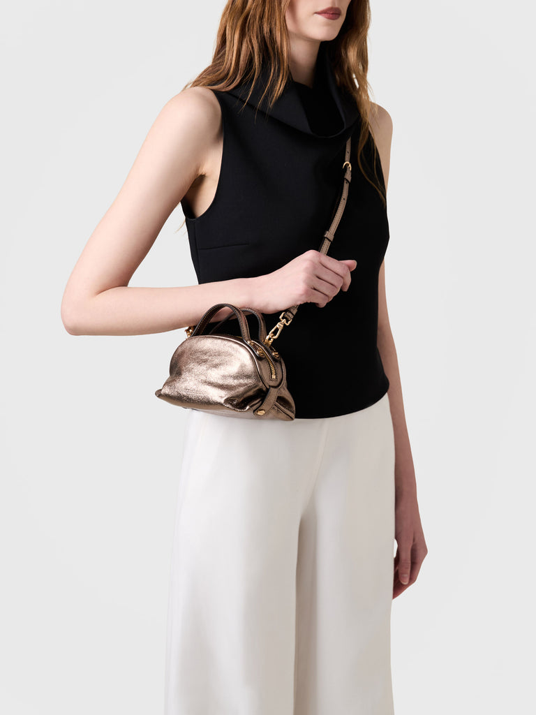 Leather shoulder bag - BOWLER BAG MINI - Borbonese