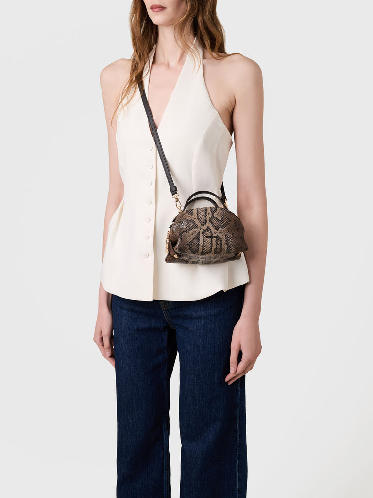 Leather shoulder bag - BOWLER BAG MINI - Borbonese