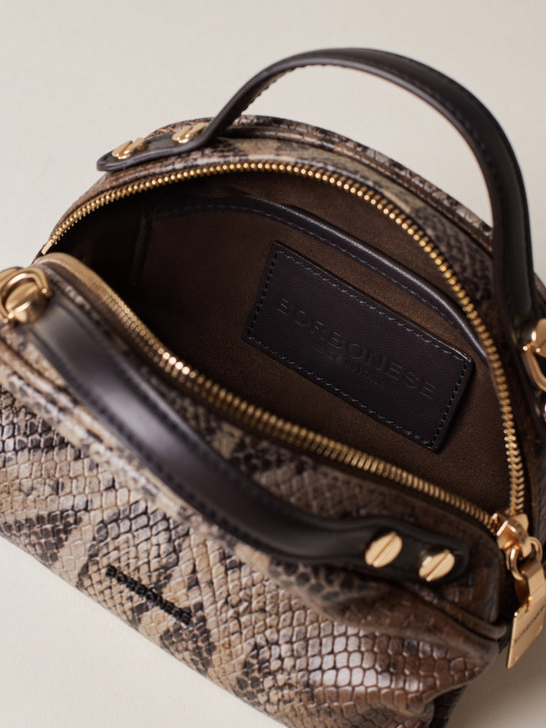 Leather shoulder bag - BOWLER BAG MINI - Borbonese