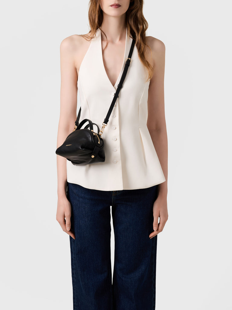 Leather shoulder bag - BOWLER BAG MINI - Borbonese