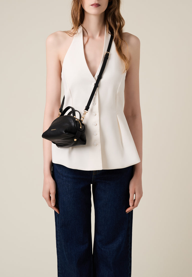 Leather shoulder bag - BOWLER BAG MINI - Borbonese