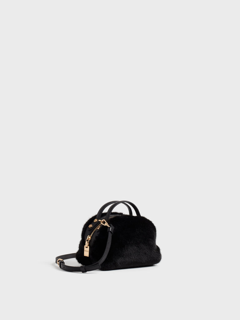 Borsa a tracolla in faux fur - BAULETTO MINI - Borbonese