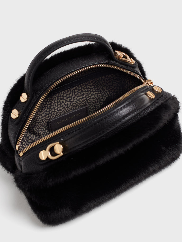 Borsa a tracolla in faux fur - BAULETTO MINI - Borbonese