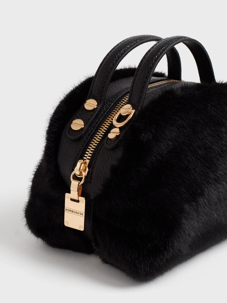 Borsa a tracolla in faux fur - BAULETTO MINI - Borbonese