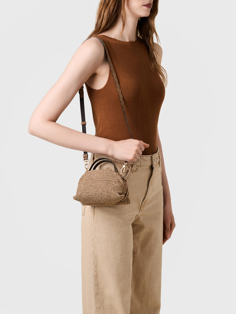 Op Suede shoulder bag - BOWLER BAG MINI - Borbonese