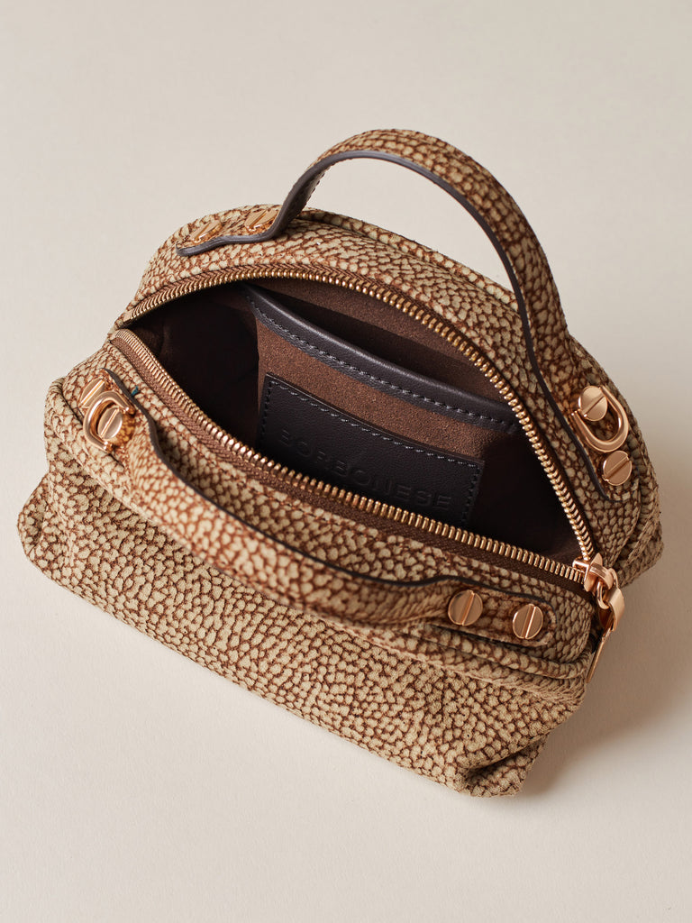 Op Suede shoulder bag - BOWLER BAG MINI - Borbonese