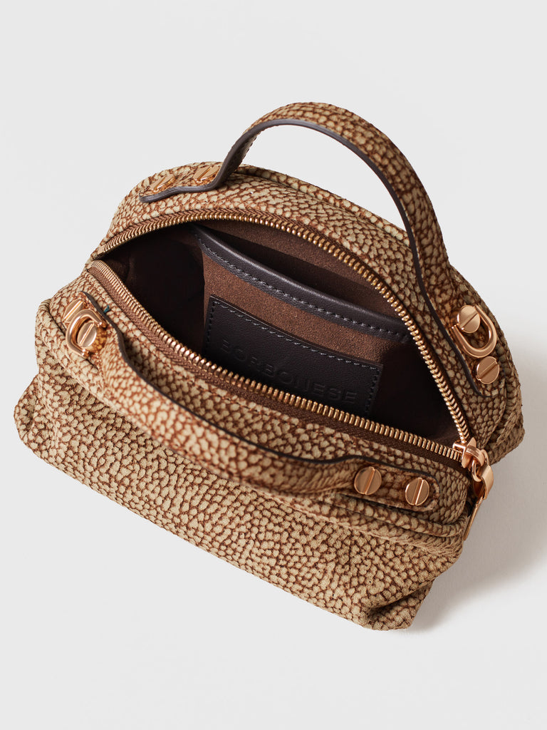 Op Suede shoulder bag - BOWLER BAG MINI - Borbonese