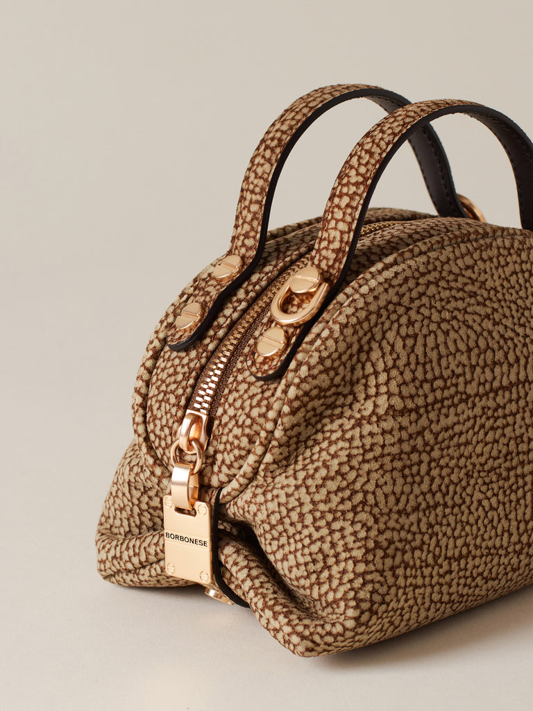 Op Suede shoulder bag - BOWLER BAG MINI - Borbonese