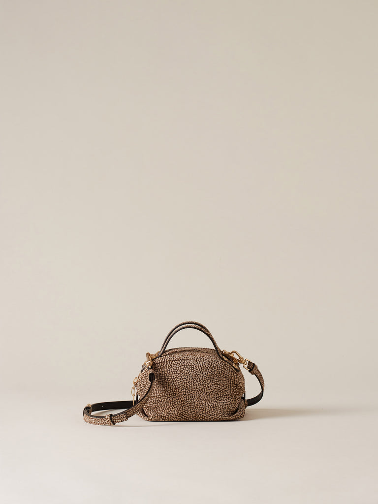 Op Suede shoulder bag - BOWLER BAG MINI - Borbonese